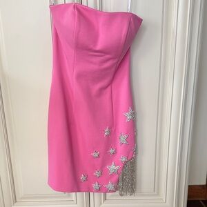 Sherri Hill Pink Dress with Silver Accents